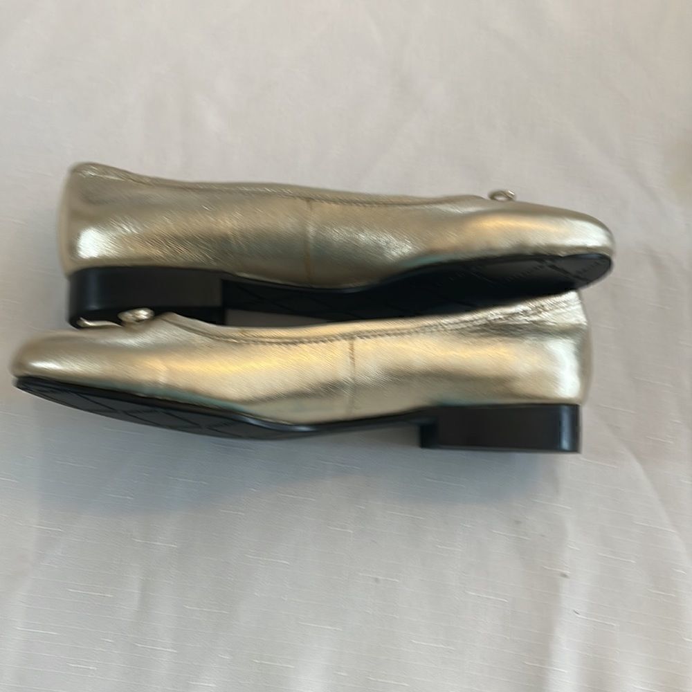 DAVID TATE LEATHER GOLD BALLET FLATS.  NEW - Picture 5 of 9